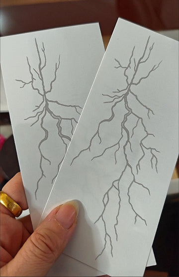 Qfdian New Lightning Hand Back Herbal Juice Tattoo Stickers Waterproof Semi-Permanent Fake Tattoo Arms Legs Lasting Men Women Tatuajes